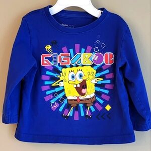 Spongebob Squarepants blue long sleeve tee shirt